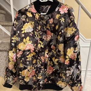 Floral Jacquard Bomber Jacket